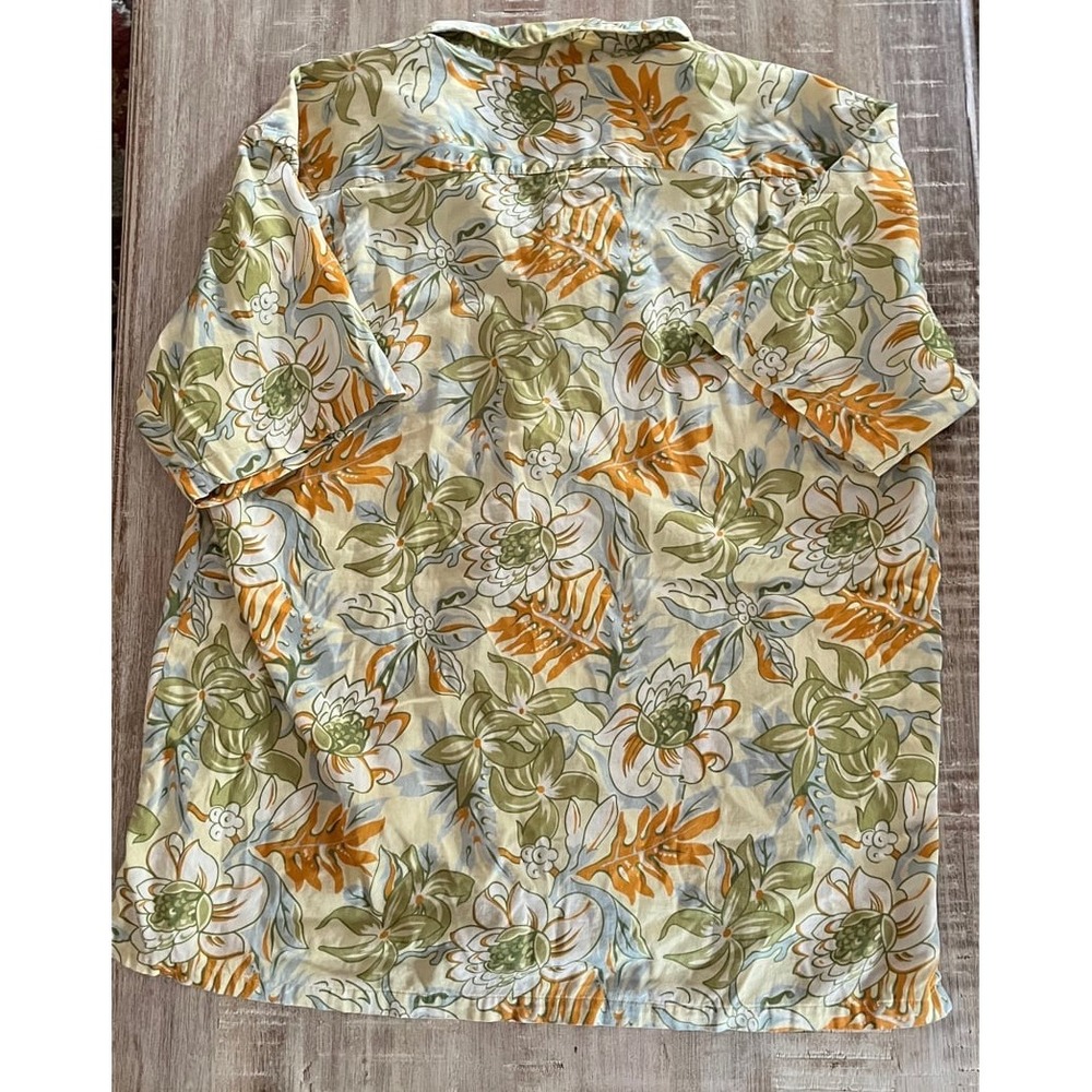 Rare Patagonia Pataloha Shirt Hawaiian Green Yellow Blue Floral Men's XL - Picture 3 of 3